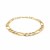 Solid Pave Figaro Bracelet in 14K Two Tone Gold  (7.00 mm)