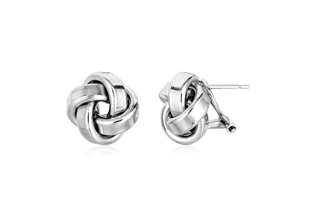 Large Sterling Silver Polished Love Knot Earrings - Richard Cannon Jewelry