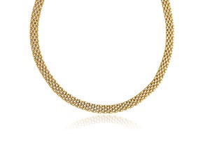 5-Row Panther Style Chain Necklace in 14k Yellow Gold