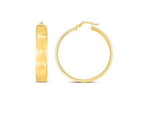 14k Yellow Gold Wedding Band Hoops (7x35mm)