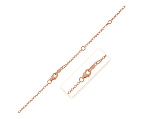 Double Extendable Cable Chain in 14k Rose Gold (1.40 mm)