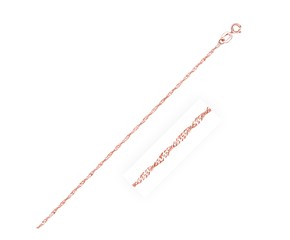 Singapore Chain in 14k Rose Gold (1.0 mm)