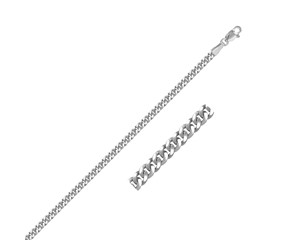 Gourmette Chain in 14K White Gold (2.80 mm)