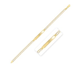 14k Yellow Gold Pave Curb ID Bracelet (5.00 mm)