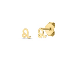14k Yellow Gold Leo Stud Earrings