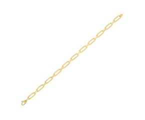 14k Yellow Gold 7 1/4 inch Bombay Paperclip Chain Bracelet (4.60 mm)