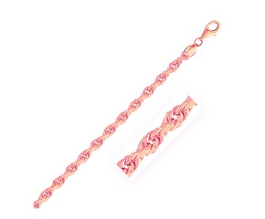 Solid Diamond Cut Rope Bracelet in 14k Rose Gold (4.0mm)