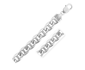 Sterling Silver Rhodium Plated Mariner Chain (10 mm)