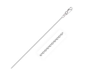 Round Cable Chain in 18k White Gold (1.5 mm)