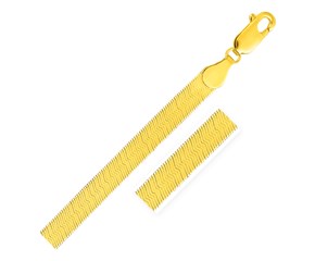 Super Flex Herringbone Bracelet in 14k Yellow Gold (6.0 mm)