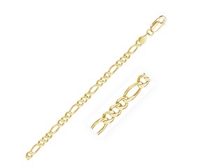 Solid Figaro Chain in 14k Yellow Gold (3.8mm)