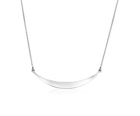 Sterling Silver Polished Curve Necklace
