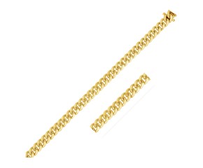 Classic Miami Cuban Solid Bracelet in 10k Yellow Gold (4.90 mm)