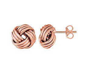 Love Knot Post Earrings in 14k Rose Gold