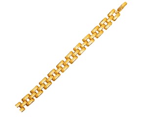 Three-Row Panther Link Bracelet in 14k Yellow Gold 
