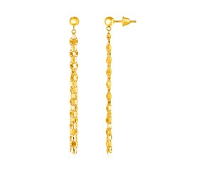 14k Yellow Gold Polished Drop Earrings