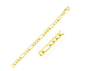 Solid Figaro Bracelet in 14k Yellow Gold (4.50 mm)