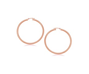 Classic Hoop Earrings in 14k Rose Gold (3x25mm)