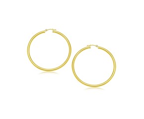 Classic Hoop Earrings in 10k Yellow Gold (3x25mm)