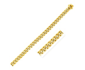 Semi Solid Miami Cuban Bracelet in 10k Yellow Gold  (5.00 mm)