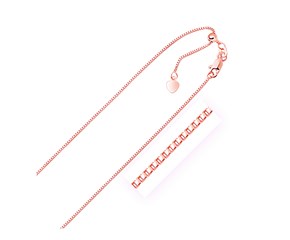 Adjustable Box Chain in 14k Rose Gold (0.85 mm)
