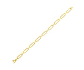 14k Yellow Gold 7 1/4 inch Bombay Paperclip Chain Bracelet (5.60 mm)
