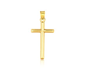 High Polish Cross Pendant in 14k Yellow Gold