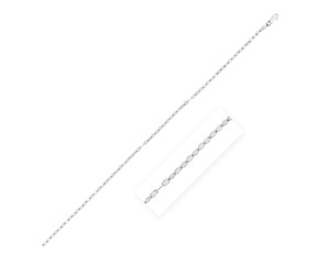 Classic Rhodium Plated Mirror Chain in Sterling Silver (3.10 mm)