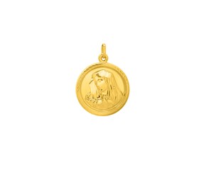 Religious Pendant with Virgin Mary Motif in 14K Yellow Gold