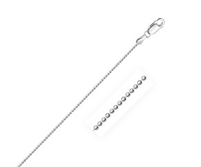 Sterling Silver Rhodium Plated Bead Chain (1.20 mm)