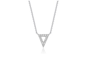 Diamond Inverted Triangle Pendant in 14k White Gold 