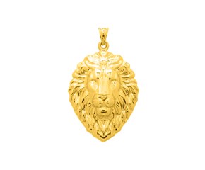 Lions Head Pendant in 14K Yellow Gold