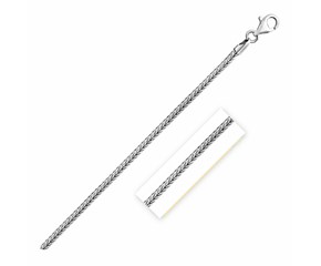Sterling Silver Rhodium Plated Foxtail (2.0 mm)