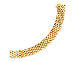 Flexible Panther 9.0mm Line Bracelet in 14k Yellow Gold (9.00 mm)