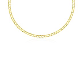 Rail Style Link Men's Necklace in 14k Yellow Gold