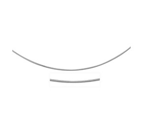 Thin Round Omega Necklace in 14k White Gold