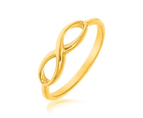 Polished Infinity Motif Ring in 14k Yellow Gold