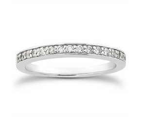 Pave Diamond Wedding Ring Band in 14k White Gold
