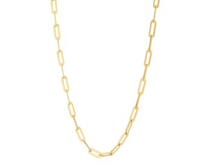 14k Yellow Gold Long Domed Paperclip Chain Necklace (4.80 mm)