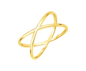 14k Yellow Gold Polished X Profile Ring