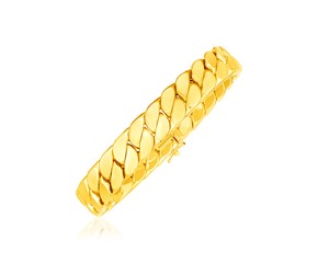 14k Yellow Gold 8 1/4 inch Mens Wide Curb Chain Bracelet
