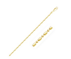 Diamond-Cut Alternating Bead Chain in 14k Yellow Gold (1.30 mm)