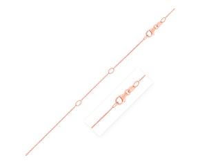 Double Extendable Cable Chain in 14k Rose Gold (0.97 mm)