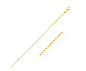 Diamond Cut Rope Anklet in 14k Yellow Gold (1.5 mm)