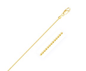 Diamond-Cut Bead Chain in 14k Yellow Gold (1.10 mm)