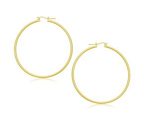 Classic Hoop Earrings in 14k Yellow Gold (2x55mm)