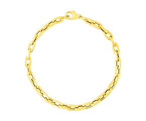 14k Yellow Gold 7 1/2 inch Paperclip Chain Bracelet