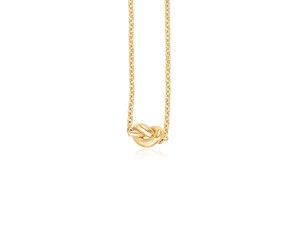 14k Yellow Gold Chain Necklace with Polished Knot
