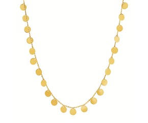 Choker Necklace with Polished Discs in 14k Yellow Gold