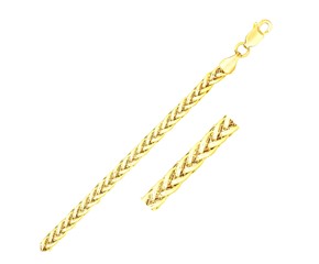 Light Weight Wheat Bracelet in 14k Yellow Gold (3.3 mm)